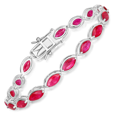 9.00 Carat Genuine Ruby 14K White Gold Bracelet Bids.com