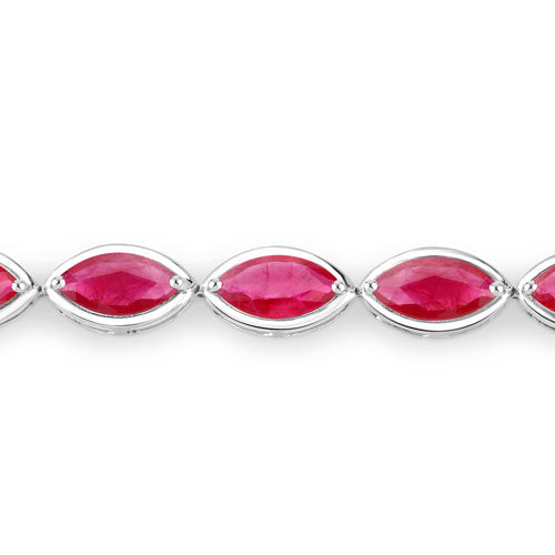 9.00 Carat Genuine Ruby 14K White Gold Bracelet Bids.com