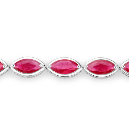 9.00 Carat Genuine Ruby 14K White Gold Bracelet Bids.com