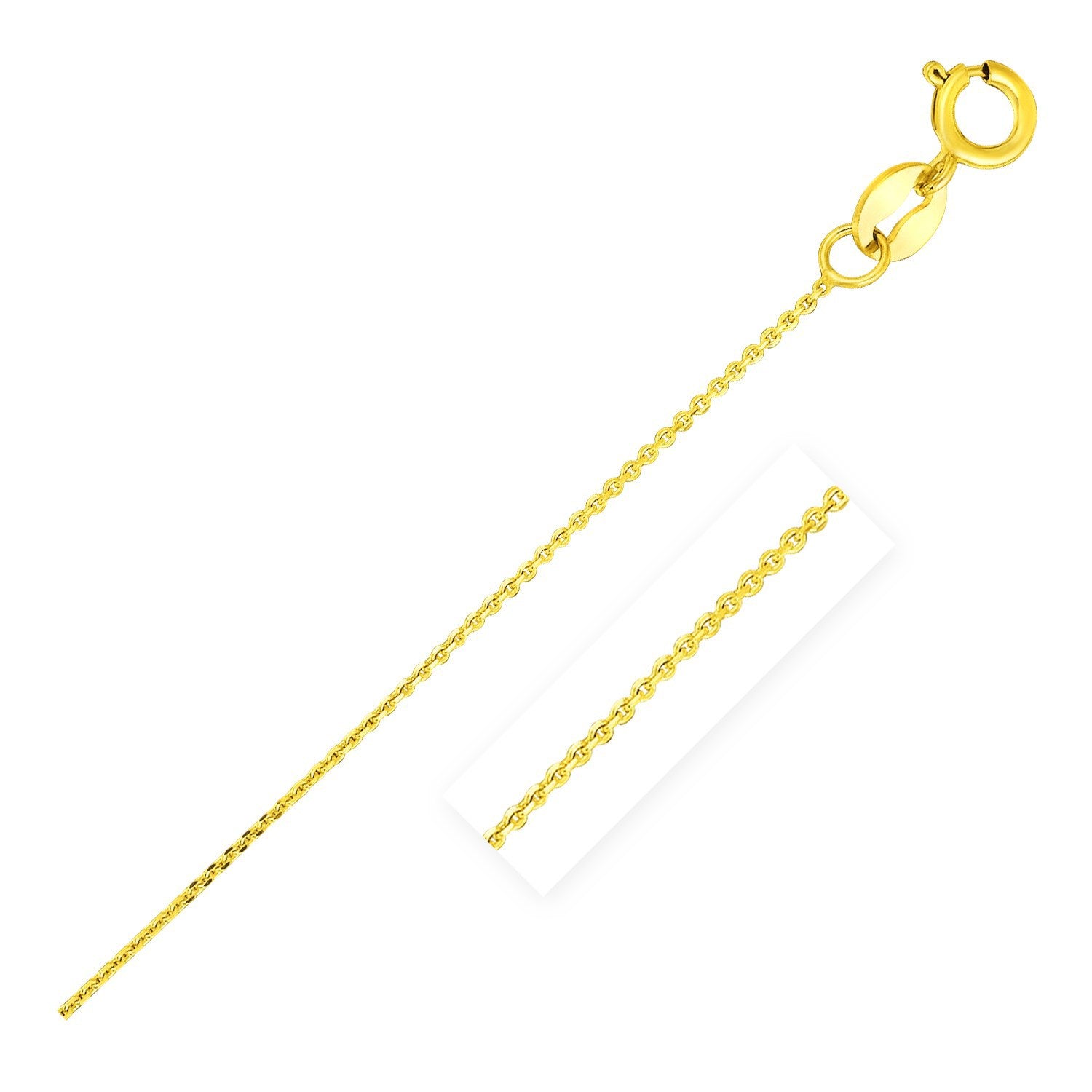 14k Yellow Gold Diamond Cut Cable Link Chain 0.7mm Bids.com
