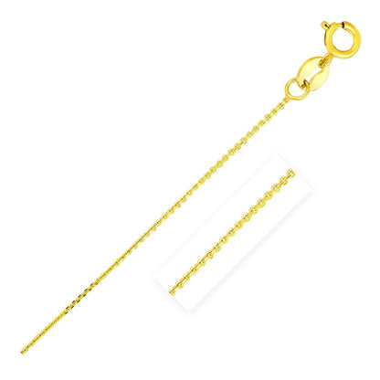 14k Yellow Gold Diamond Cut Cable Link Chain 0.7mm Bids.com