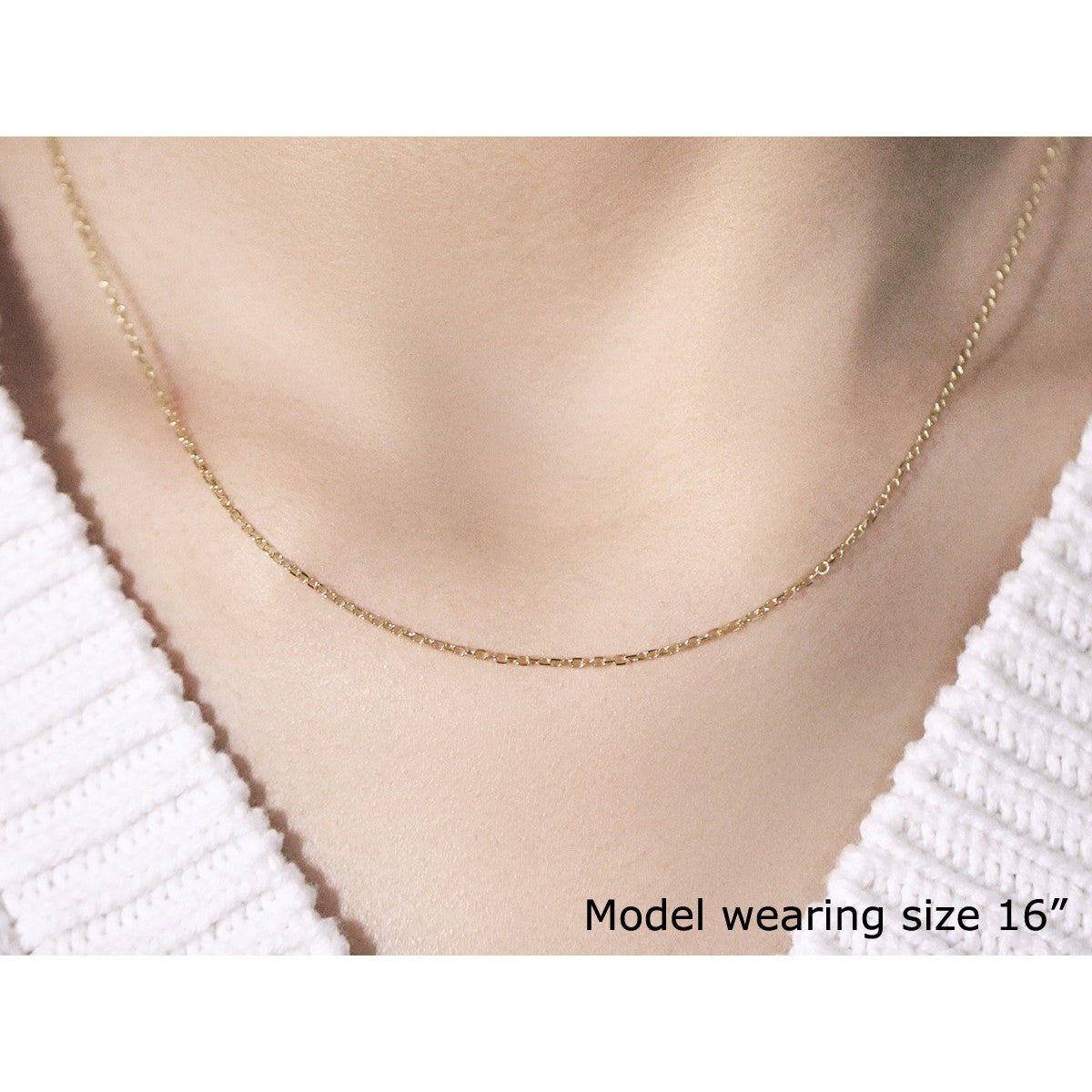 14k Yellow Gold Faceted Cable Link Chain 1.3mm Bids.com