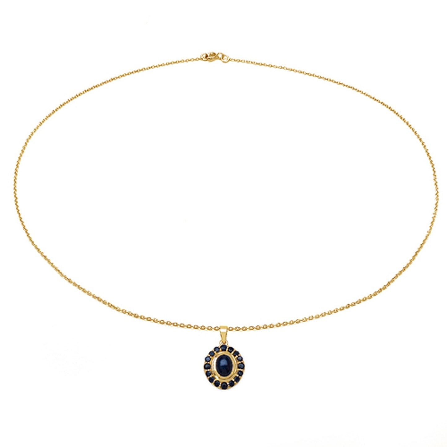 3.02 Carat Genuine Blue Sapphire .925 Sterling Silver Pendant Bids.com