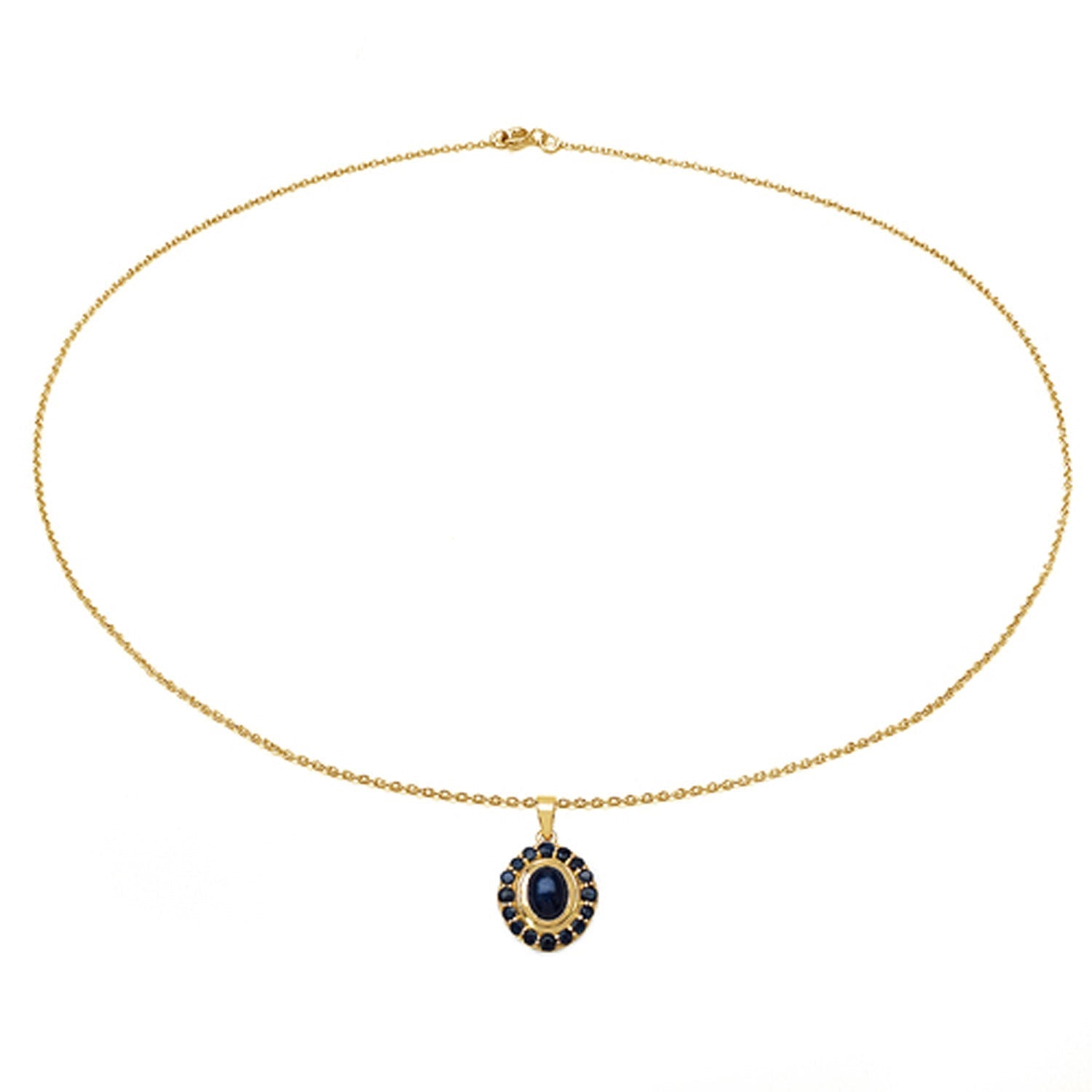 3.02 Carat Genuine Blue Sapphire .925 Sterling Silver Pendant Bids.com