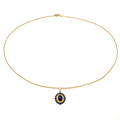 3.02 Carat Genuine Blue Sapphire .925 Sterling Silver Pendant Bids.com