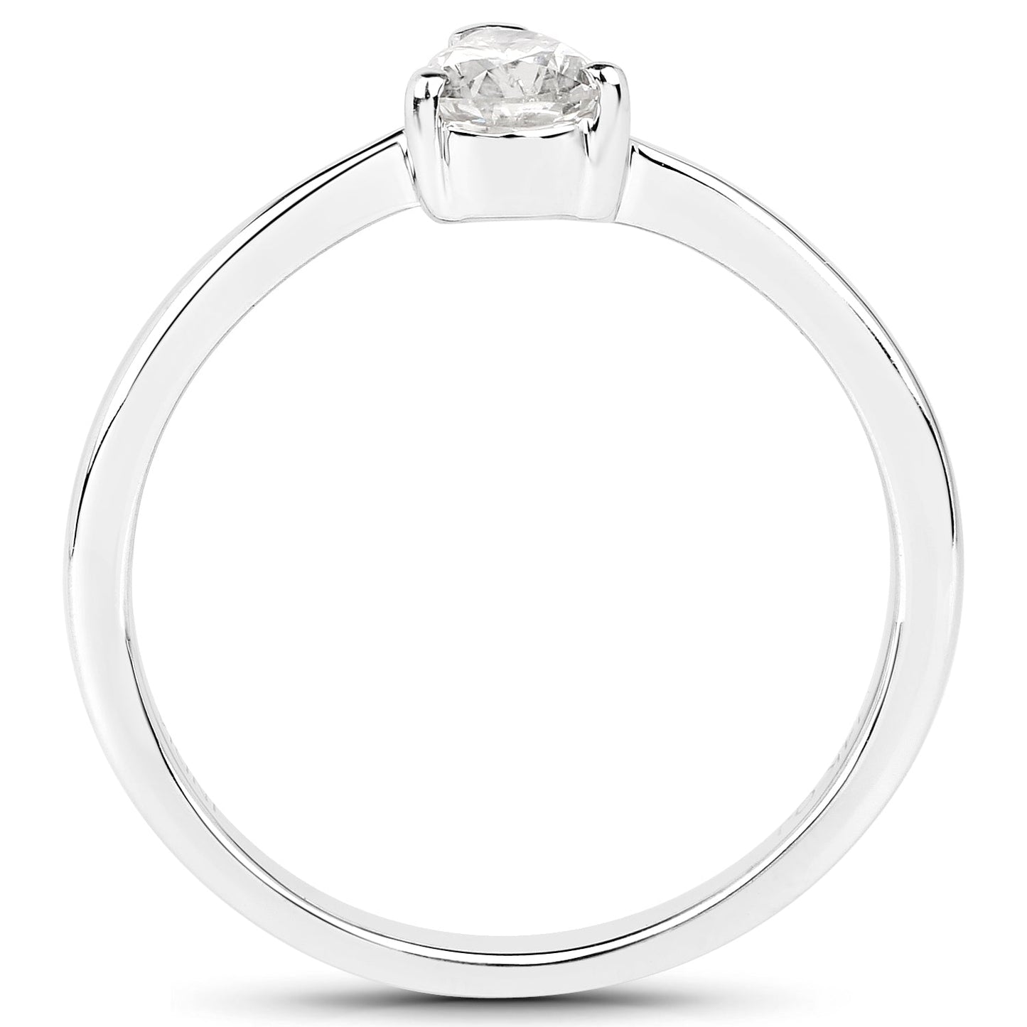 14K White Gold 0.50 Carat Genuine White Diamond Ring Bids.com
