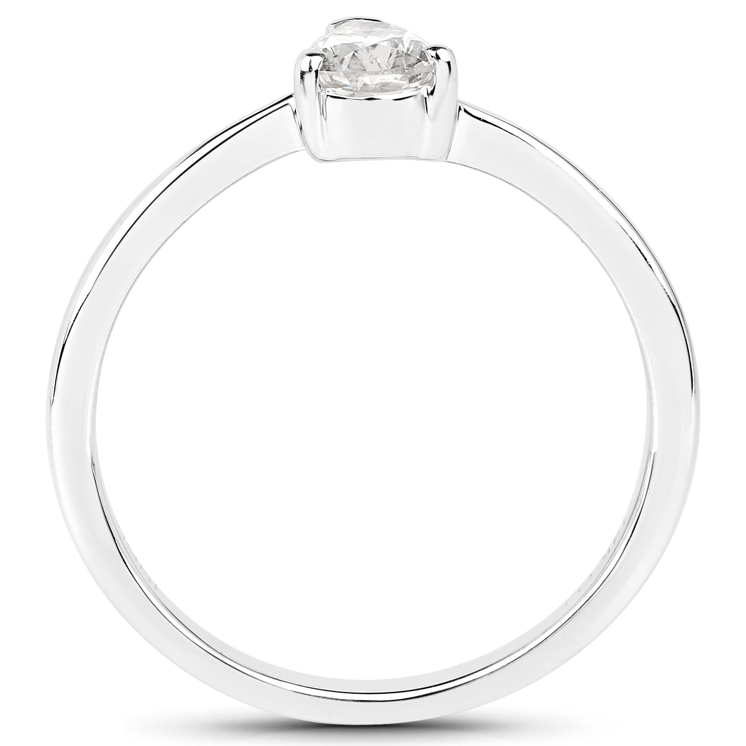 14K White Gold 0.50 Carat Genuine White Diamond Ring Bids.com