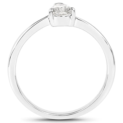 14K White Gold 0.50 Carat Genuine White Diamond Ring Bids.com