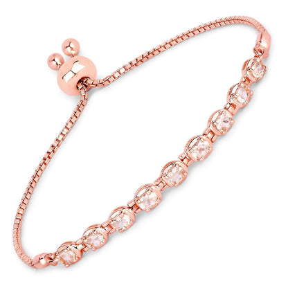 1.35 Carat Genuine Morganite .925 Sterling Silver Bracelet Bids.com