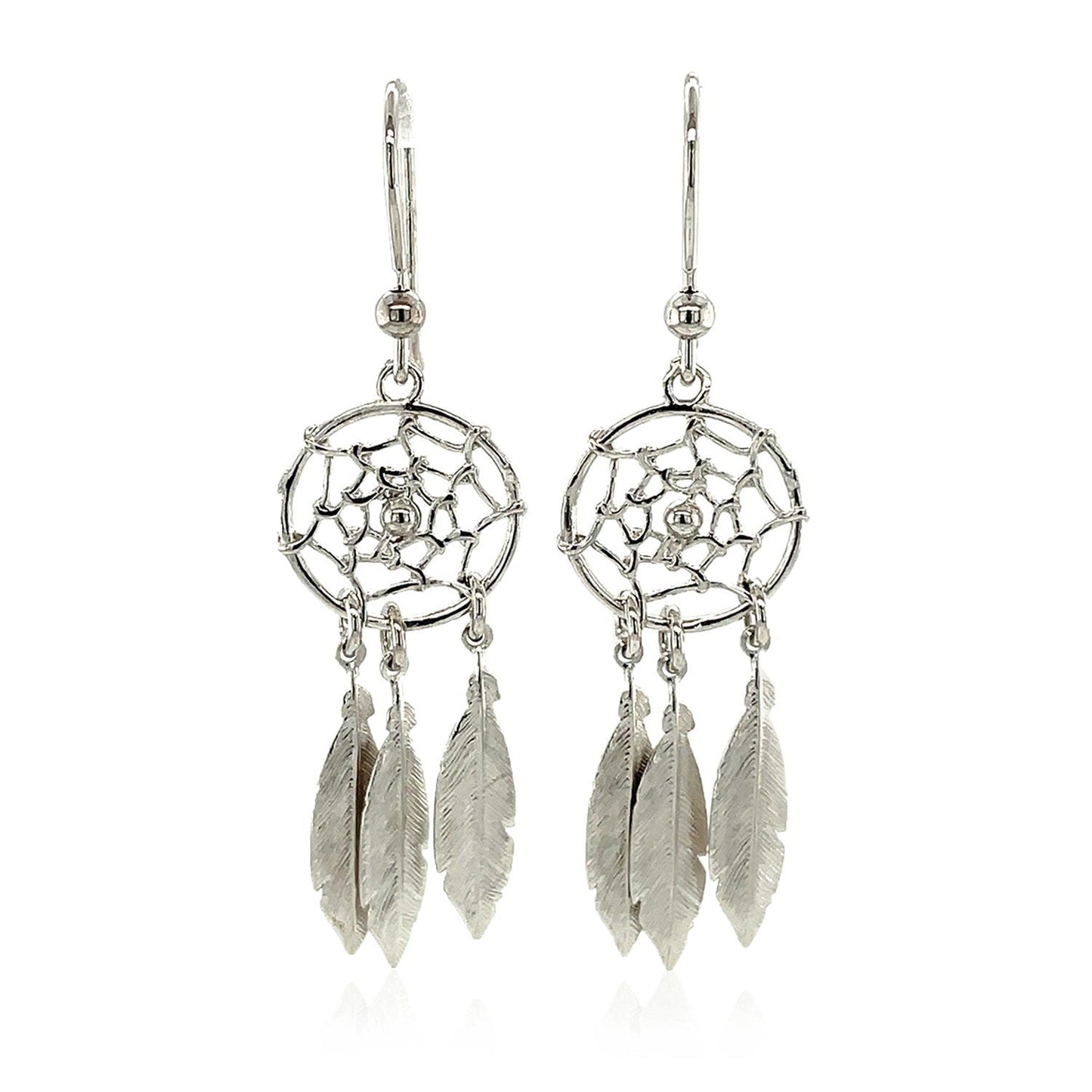 Sterling Silver Dream Catcher Dangle Earrings Bids.com