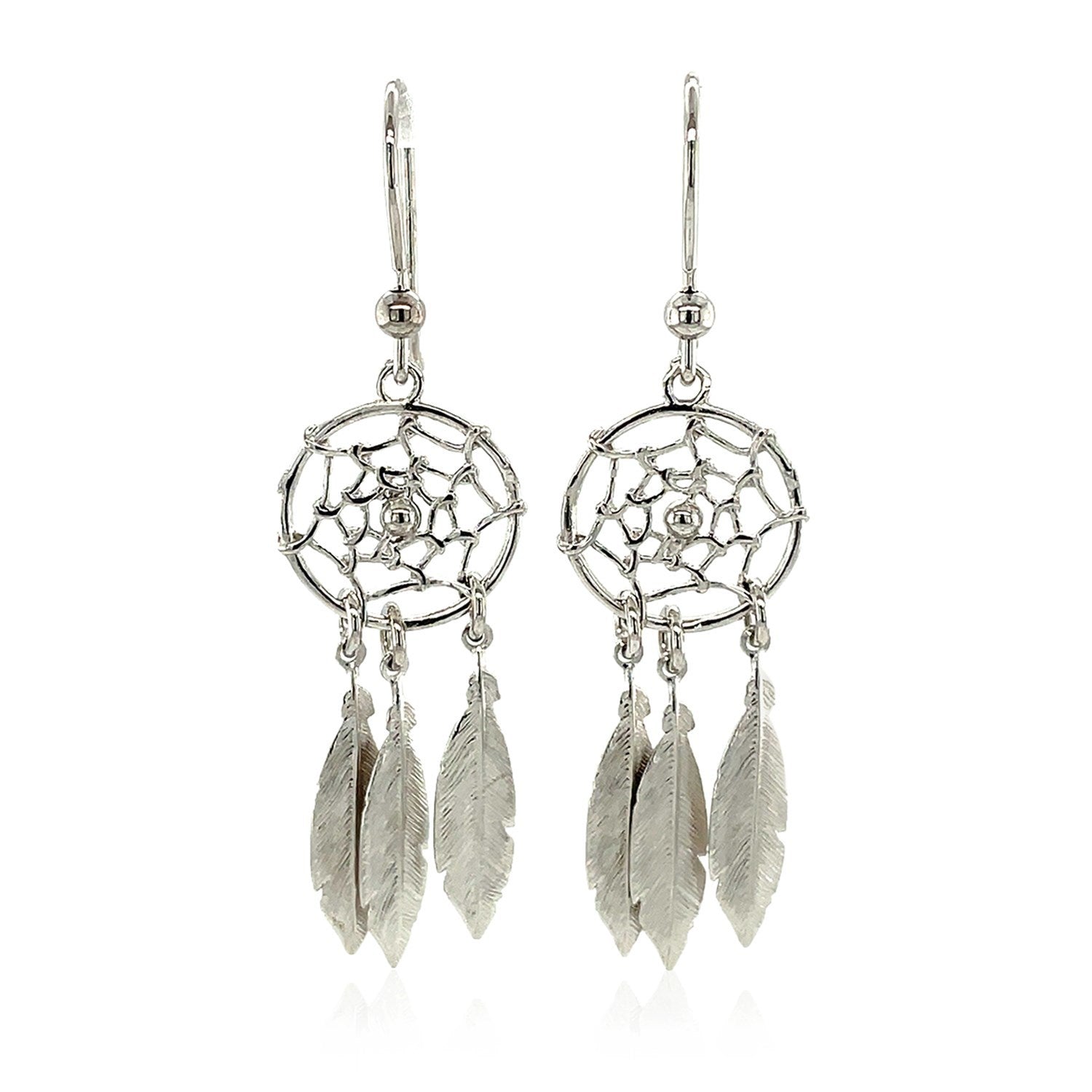 Sterling Silver Dream Catcher Dangle Earrings Bids.com
