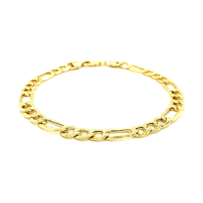 6.5mm 14k Yellow Gold Lite Figaro Bracelet Bids.com