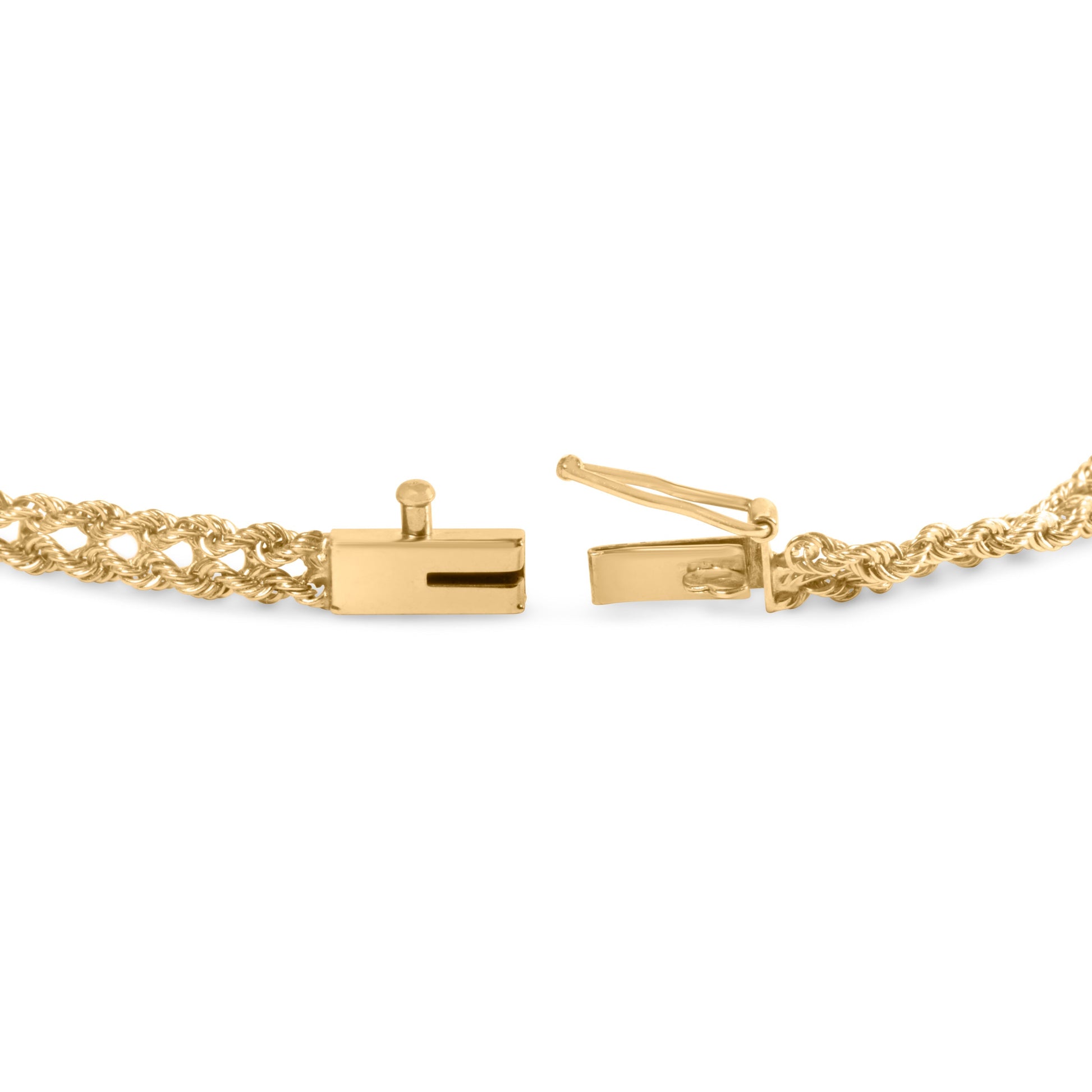 10K Yellow Gold 1/4 Cttw Round-Cut Diamond Basket Weave Rope Chain Style 7" Bracelet (H-I Color, I1-I2 Clarity) Bids.com