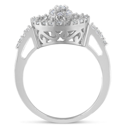 10KT White Gold Diamond Cocktail Ring (1 cttw, H-I Color, SI2-I1 Clarity) Bids.com