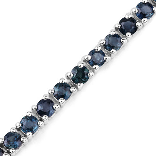12.04 Carat Genuine Blue Sapphire .925 Sterling Silver Bracelet Bids.com