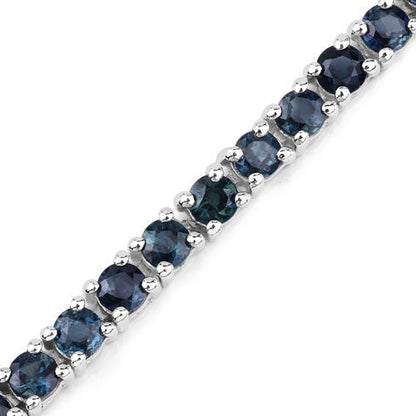 12.04 Carat Genuine Blue Sapphire .925 Sterling Silver Bracelet Bids.com