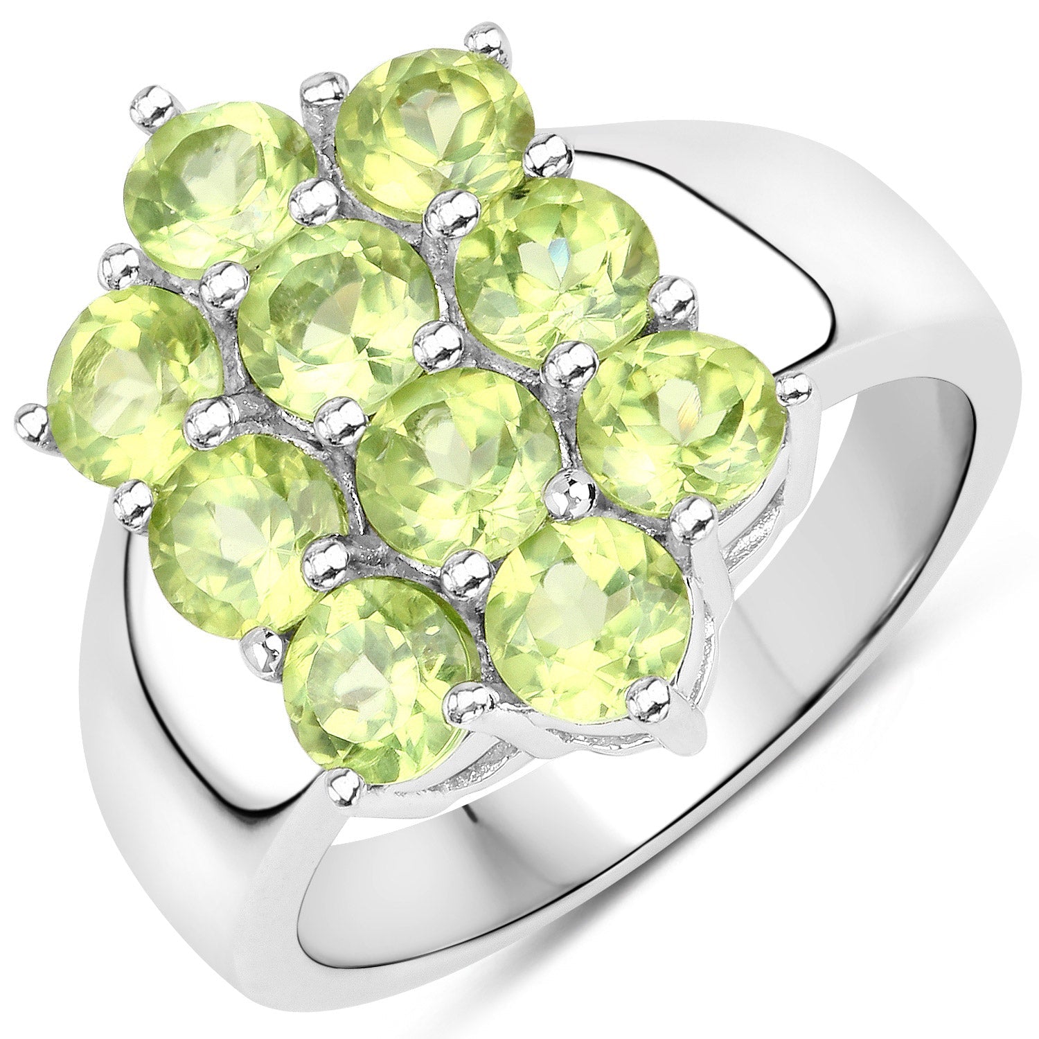 6.80 Carat Genuine Peridot .925 Sterling Silver 3 Piece Jewelry Set (Ring, Earrings, and Pendant w/ Chain) Bids.com