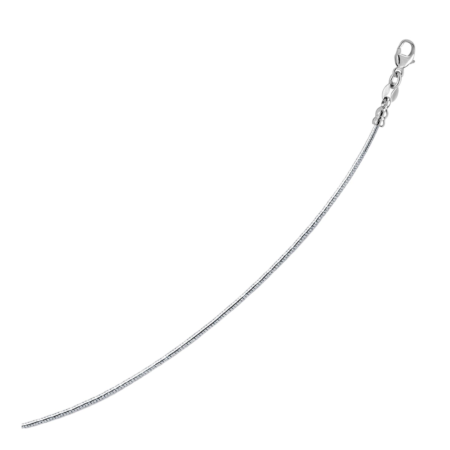 14k White Gold Necklace in a Round Omega Chain Style Bids.com