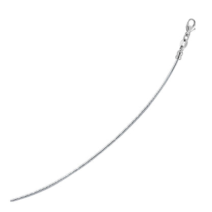 14k White Gold Necklace in a Round Omega Chain Style Bids.com