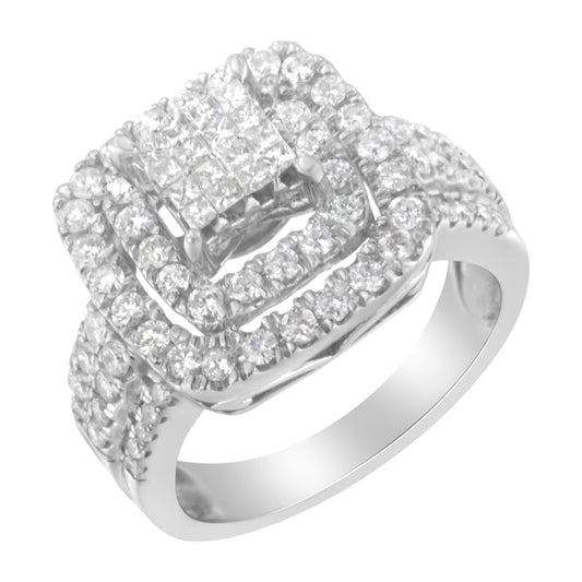 14KT White Gold Diamond Cocktail Ring (1 1/2 cttw, H-I Color, SI2-I1 Clarity) Bids.com
