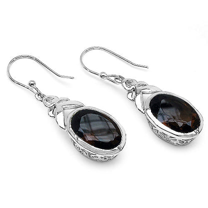 26.52 Carat Genuine Smoky Quartz .925 Sterling Silver Ring, Pendant and Earrings Set Bids.com