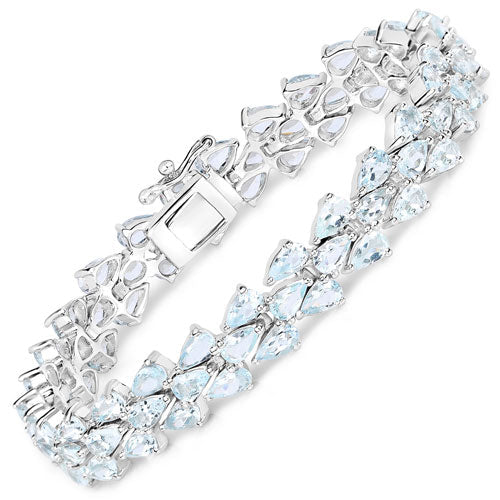 14.11 Carat Genuine Aquamarine .925 Sterling Silver Bracelet Bids.com
