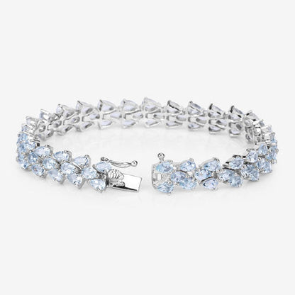 14.11 Carat Genuine Aquamarine .925 Sterling Silver Bracelet Bids.com
