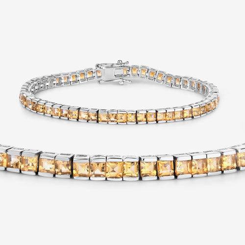 8.25 Carat Genuine Citrine .925 Sterling Silver Bracelet Bids.com