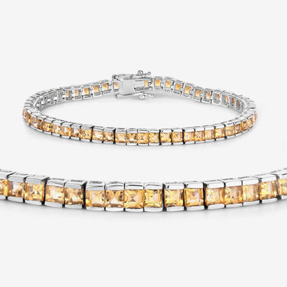 8.25 Carat Genuine Citrine .925 Sterling Silver Bracelet Bids.com