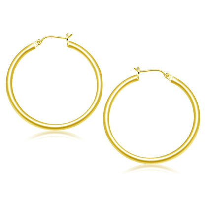 14k Yellow Gold Polished Hoop Earrings (40 mm) Bids.com