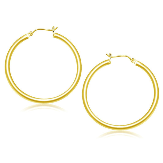 14k Yellow Gold Polished Hoop Earrings (40 mm) Bids.com