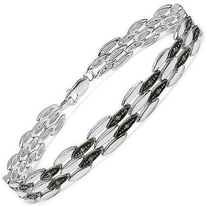 0.22 Carat Genuine Champagne Diamond .925 Sterling Silver Bracelet Bids.com