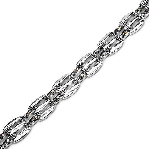 0.22 Carat Genuine Champagne Diamond .925 Sterling Silver Bracelet Bids.com