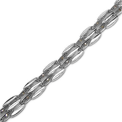 0.22 Carat Genuine Champagne Diamond .925 Sterling Silver Bracelet Bids.com
