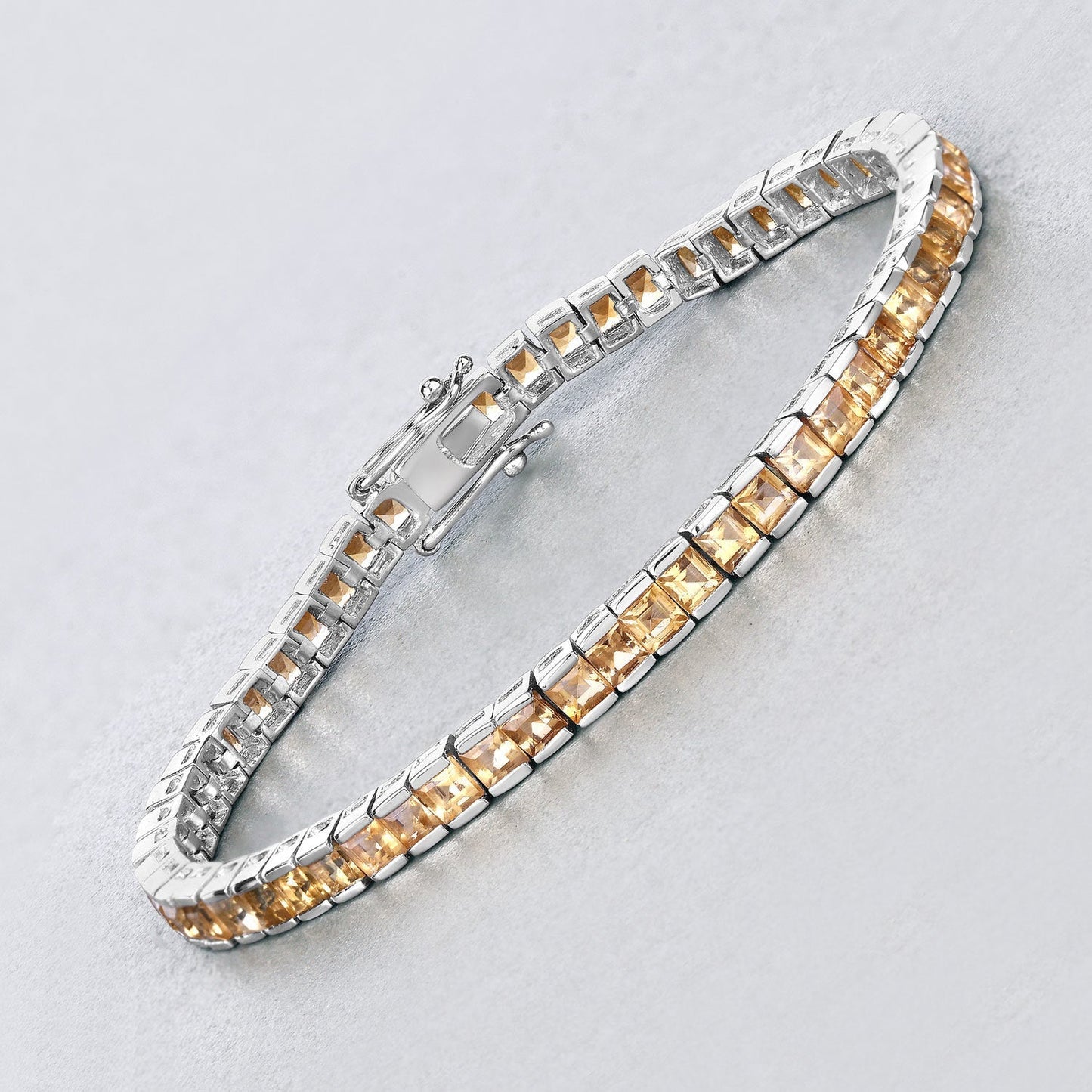 8.25 Carat Genuine Citrine .925 Sterling Silver Bracelet Bids.com