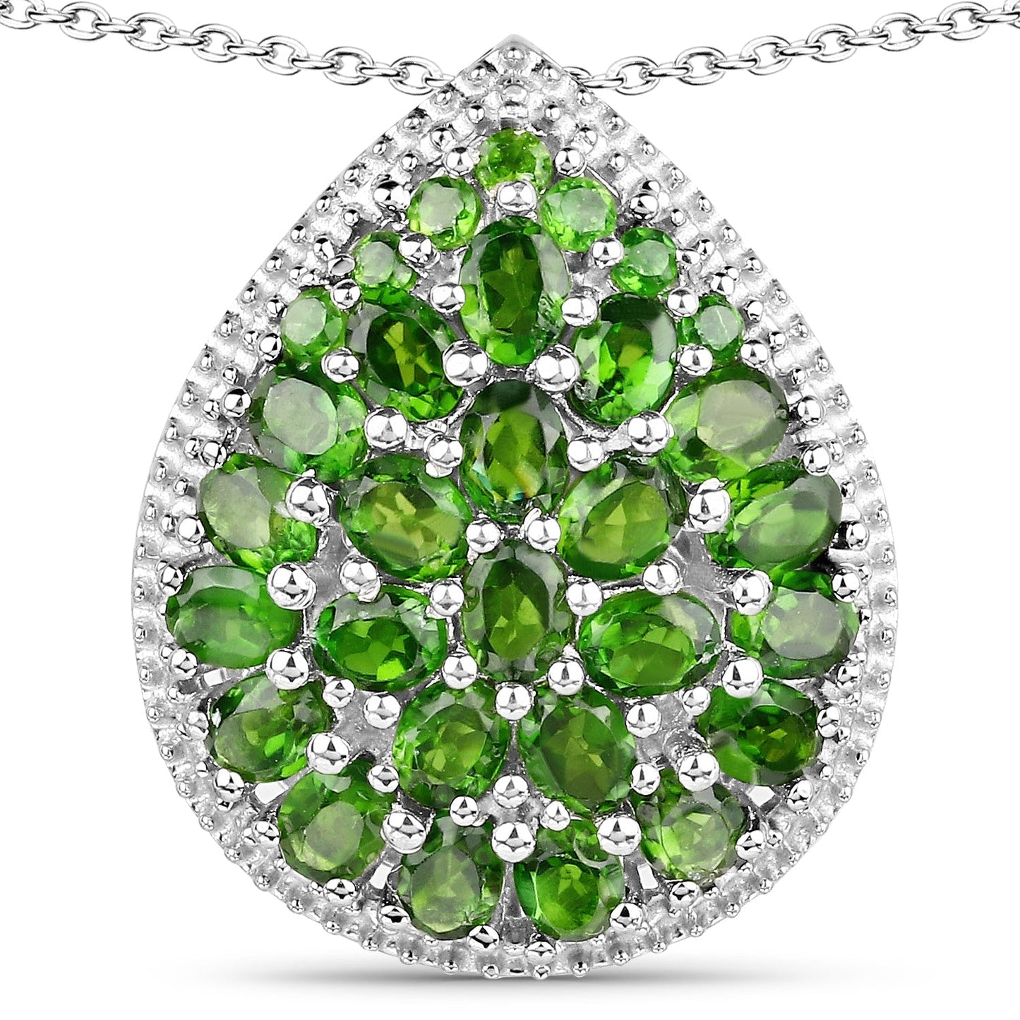 4.65 Carat Genuine Chrome Diopside .925 Sterling Silver Pendant Bids.com