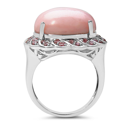 14.59 Carat Genuine Opal & Tourmaline .925 Sterling Silver Ring Bids.com