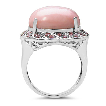 14.59 Carat Genuine Opal & Tourmaline .925 Sterling Silver Ring Bids.com