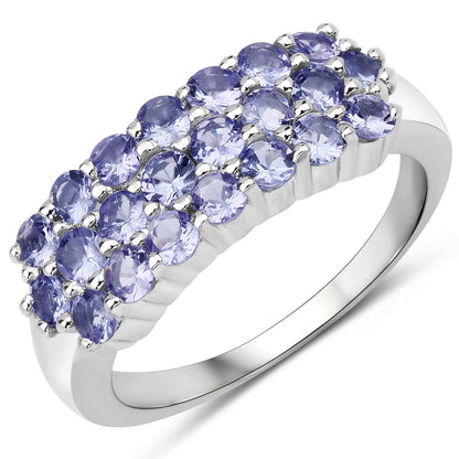 1.54 Carat Genuine Tanzanite .925 Sterling Silver Ring Bids.com