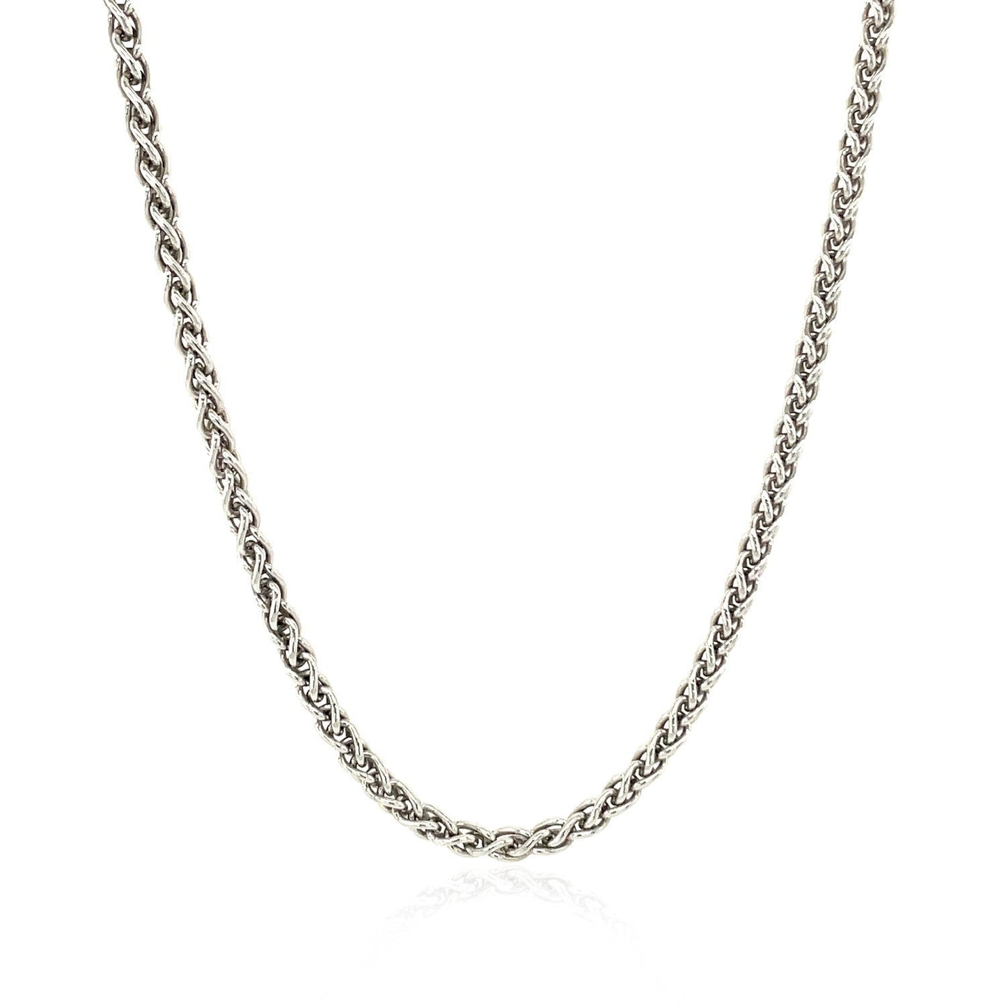 Sterling Silver Rhodium Plated Wheat Chain 2.6mm Bids.com