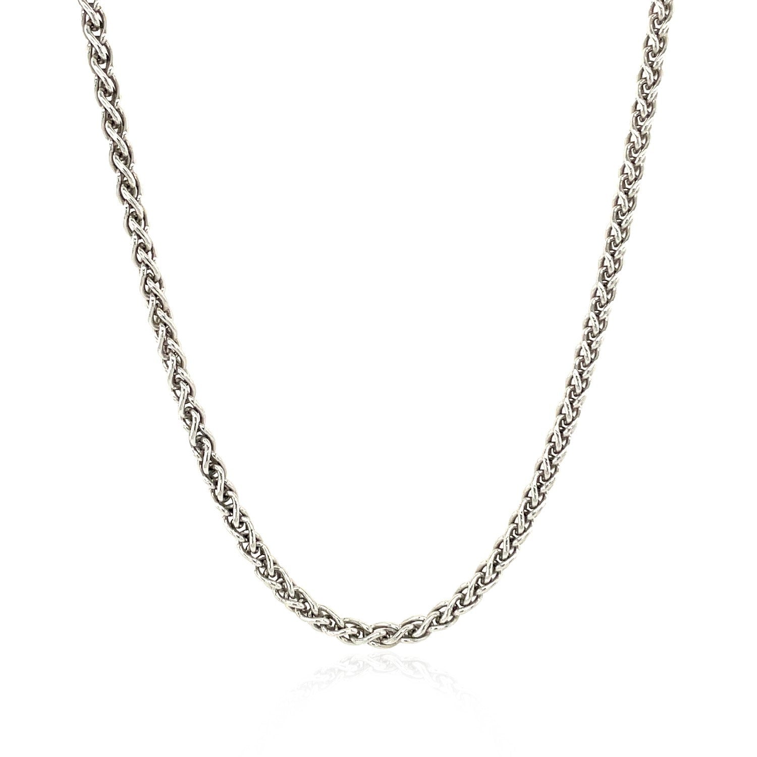 Sterling Silver Rhodium Plated Wheat Chain 2.6mm Bids.com