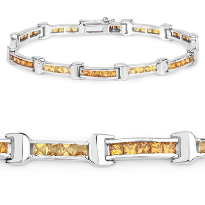6.48 Carat Genuine Multi Sapphire .925 Sterling Silver Bracelet Bids.com