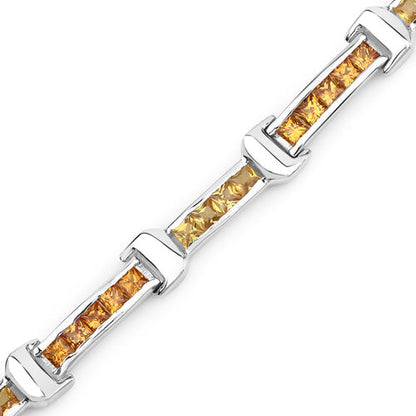 6.48 Carat Genuine Multi Sapphire .925 Sterling Silver Bracelet Bids.com
