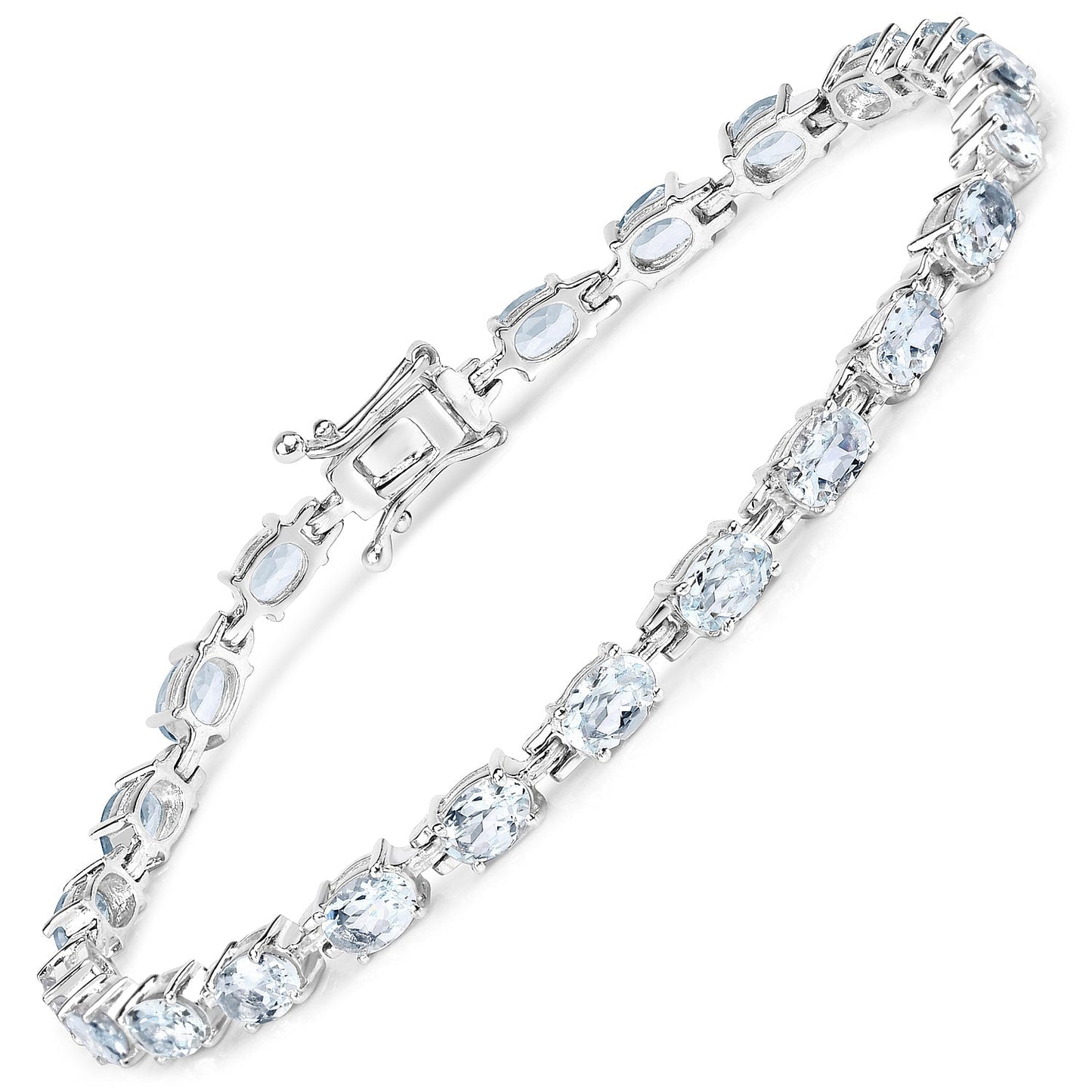 8.80 Carat Genuine Aquamarine .925 Sterling Silver Bracelet Bids.com