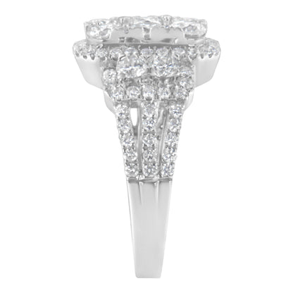 14K White Gold 2 1/4 Cttw Diamond Cocktail Cluster Ring (G-H Color, SI2-I1 Clarity) - Size 7 Bids.com