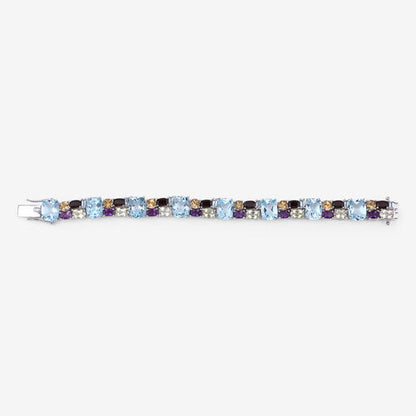 51.36 Carat Genuine Multi Stones .925 Sterling Silver Bracelet Bids.com