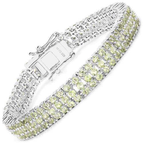 11.97 Carat Genuine Peridot .925 Sterling Silver Bracelet Bids.com