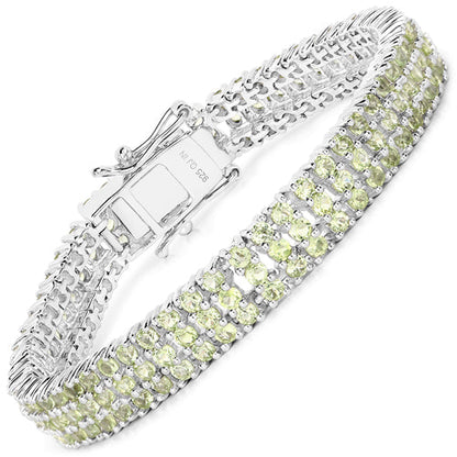 11.97 Carat Genuine Peridot .925 Sterling Silver Bracelet Bids.com