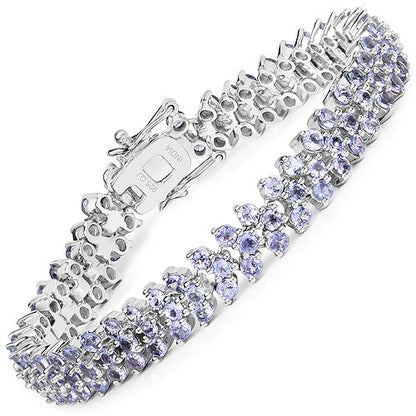 9.66 Carat Genuine Tanzanite .925 Sterling Silver Bracelet Bids.com