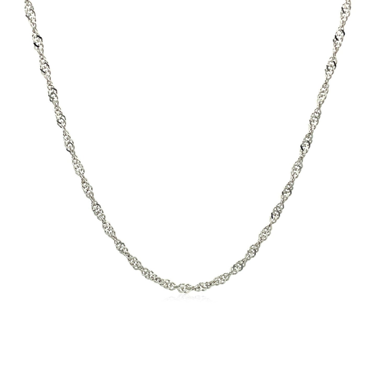 10k White Gold Singapore Chain 1.5mm Bids.com